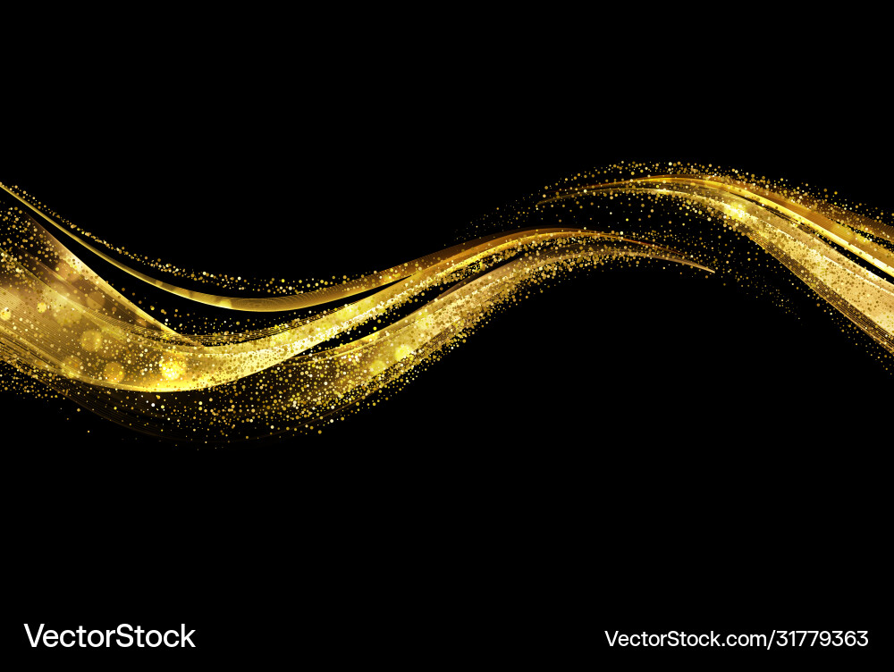 Abstract shiny color gold wave design element Abstract shiny color gold wave design element vector image