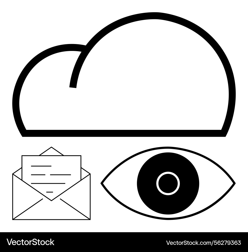 Cloud technology with email communication and data Cloud technology with email communication and data vector image