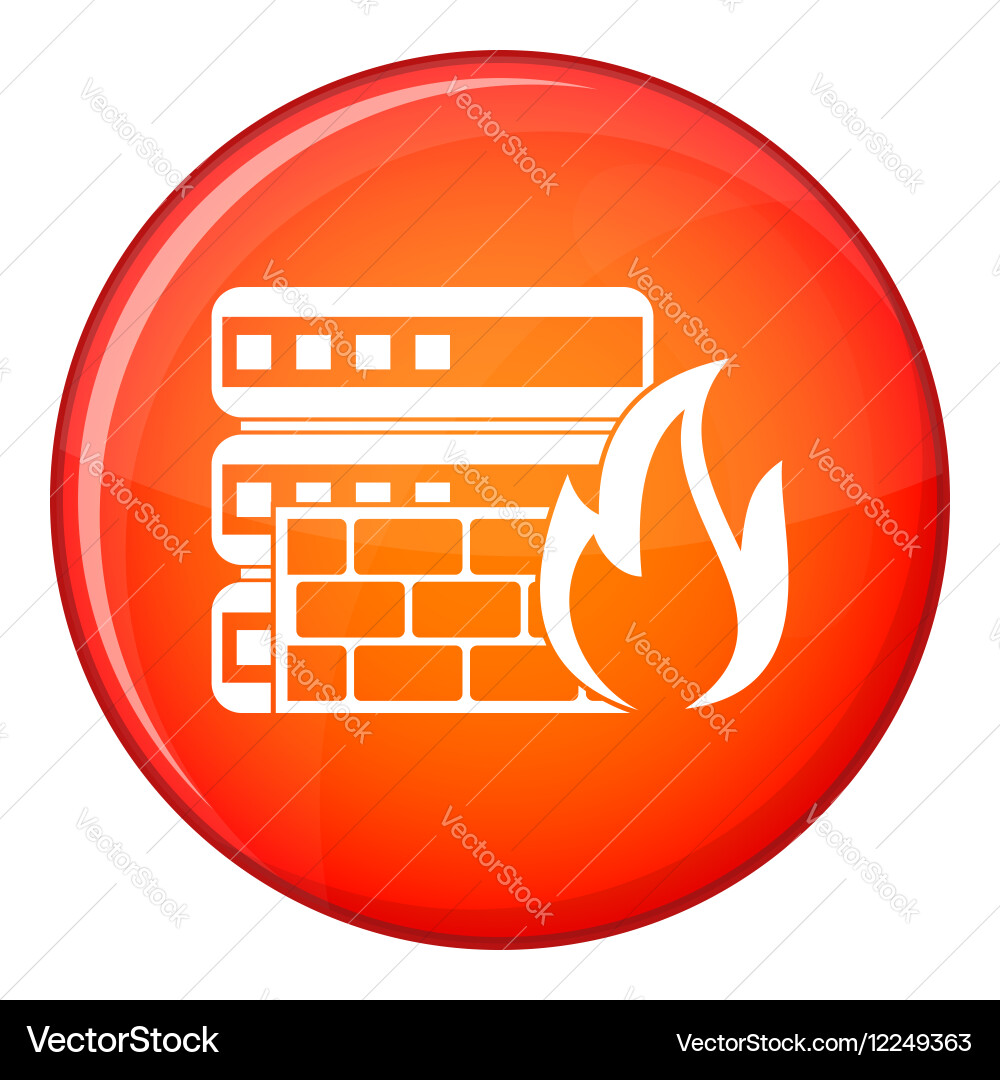 Database and firewall icon flat style vector image