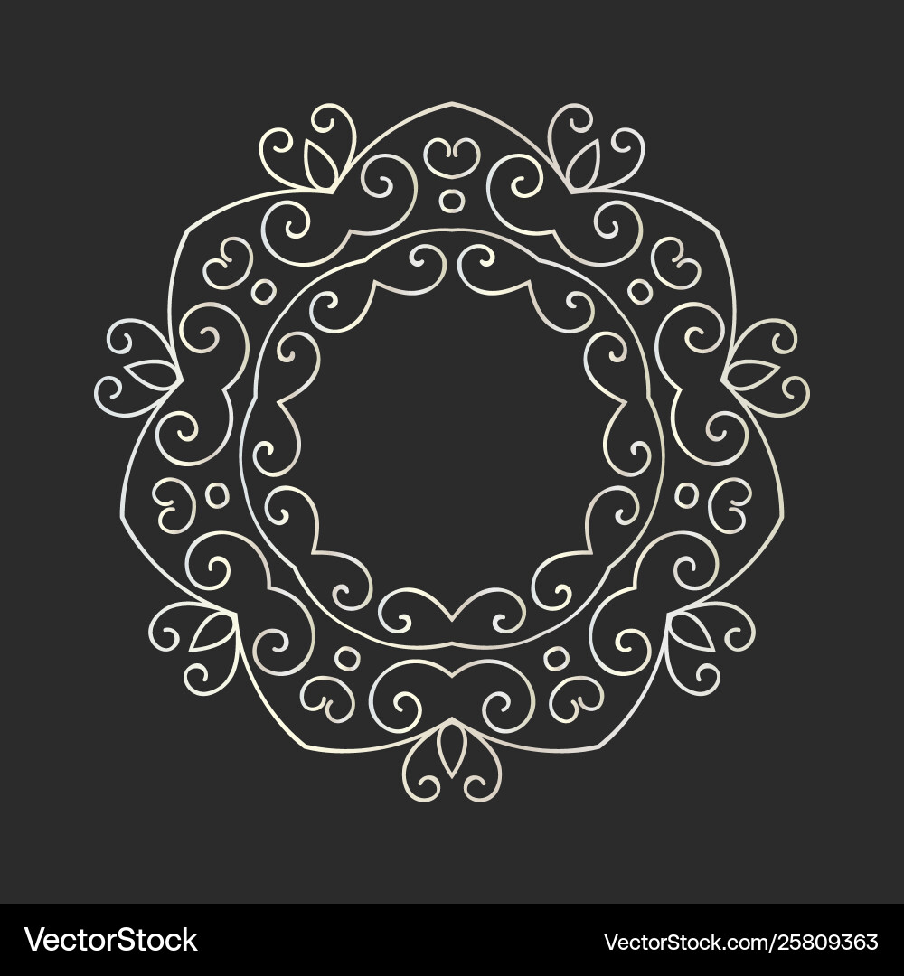 Elegant hand drawn retro floral frame Vector Image
