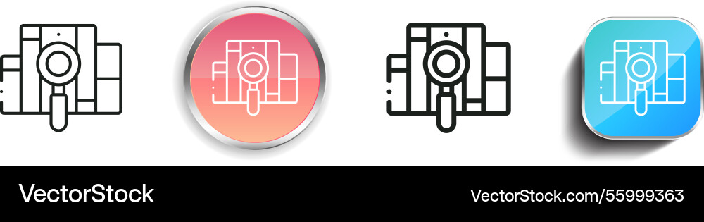 Library icon thin linear regular and button style Library icon thin linear regular and button style vector image