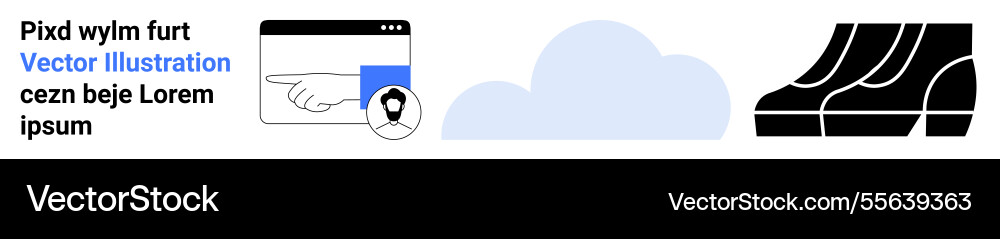 Navigation pointer on web page with cloud Navigation pointer on web page with cloud vector image