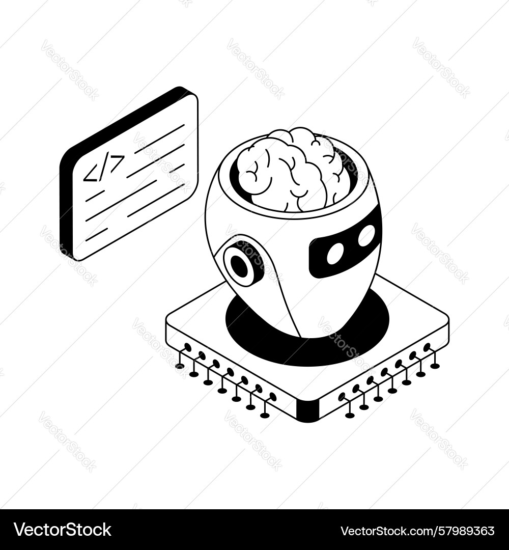 Robot coding Vector Image
