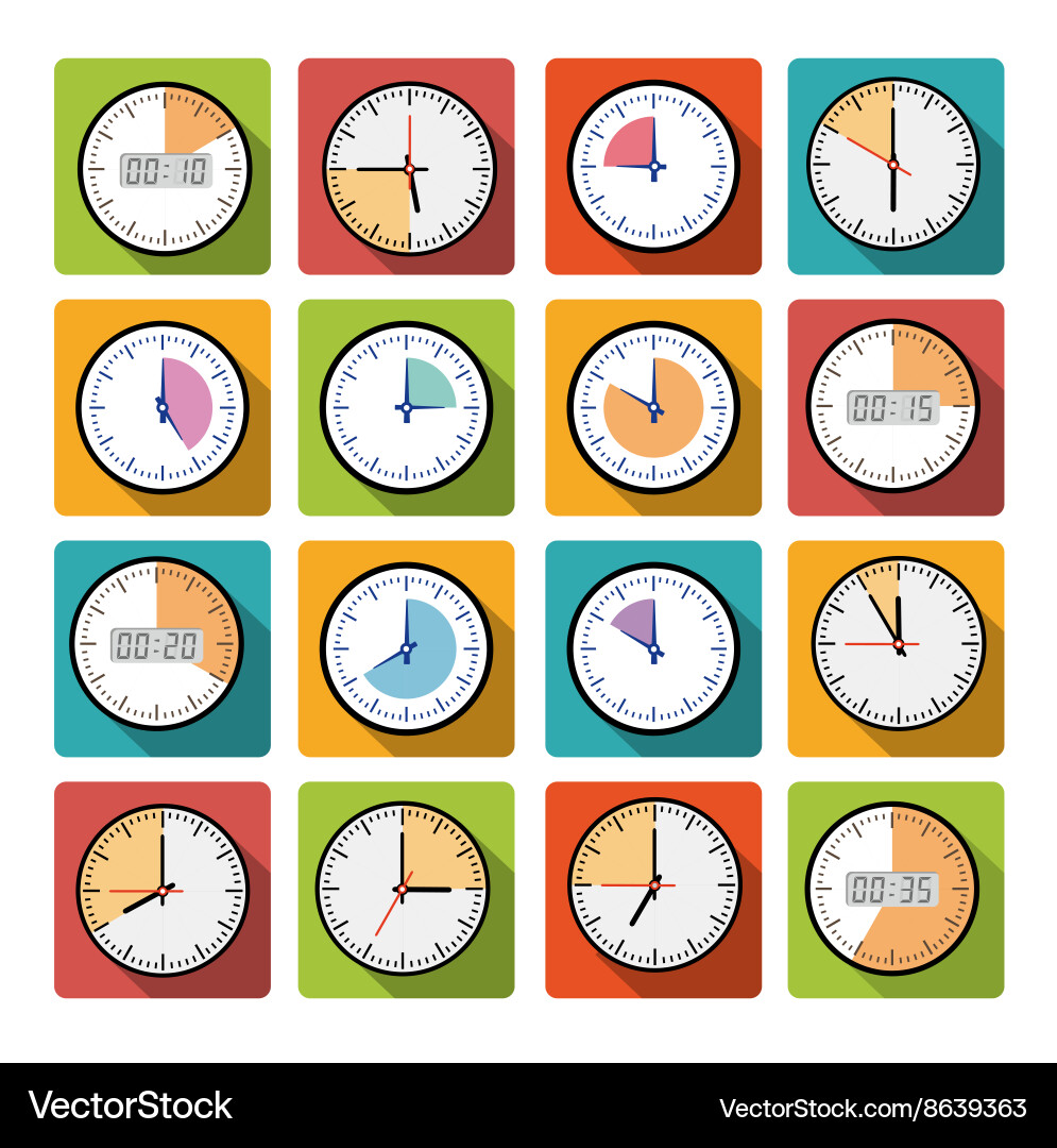 Set clock with the timer vector image