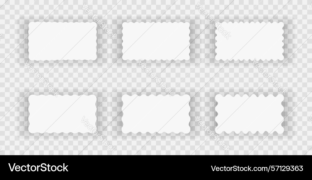 Set or rectangular shapes with squiggly borders Set or rectangular shapes with squiggly borders vector image
