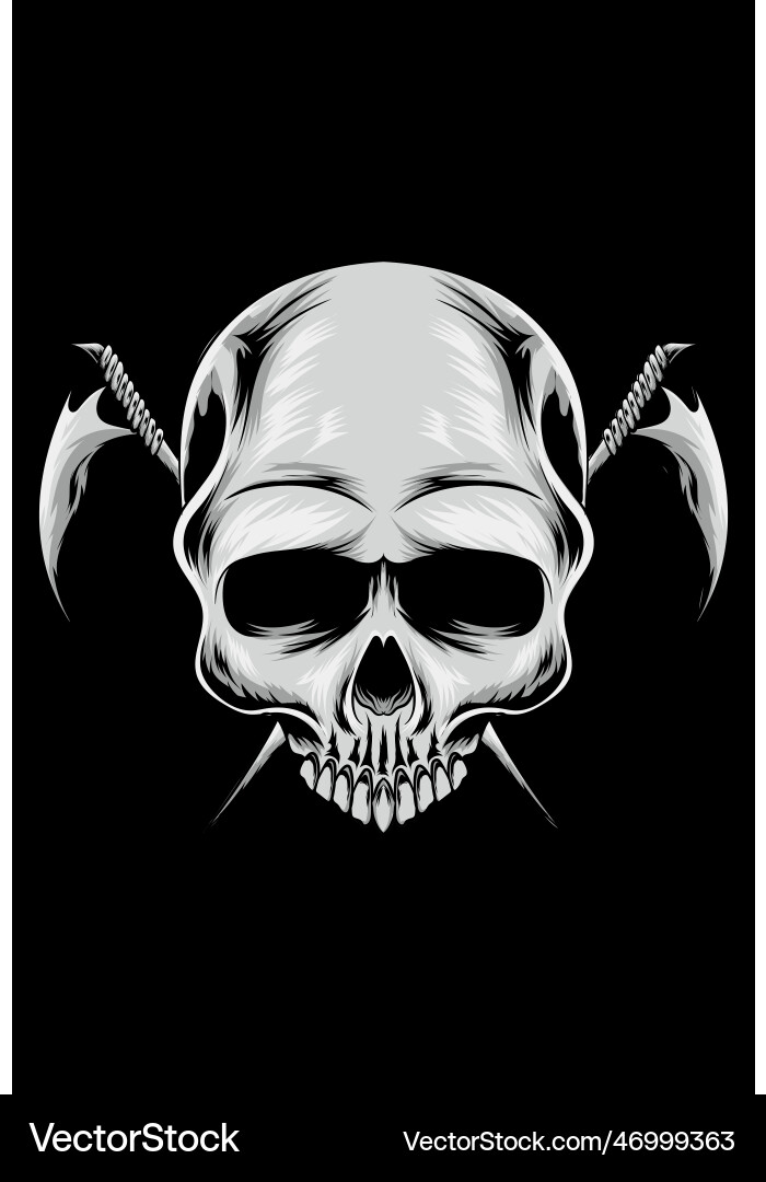 Skull with sharp weapon Vector Image