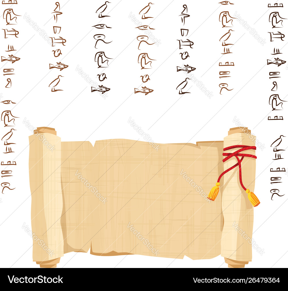 Ancient Egyptian Papyrus Scroll Royalty Free Vector Image