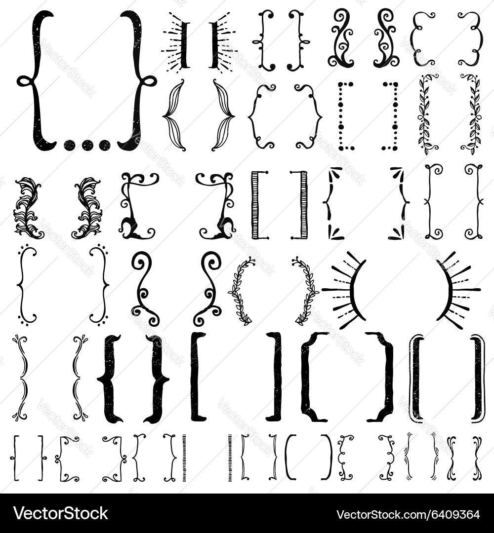 Bracket and Parenthesis Symbol Collection Vector Image