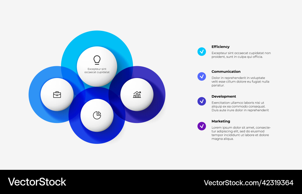 Business Flowchart with Circle Elements vector image