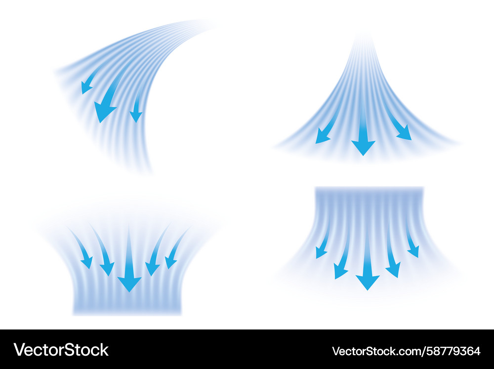 Cold Airflow Streams with Arrows Vector Image