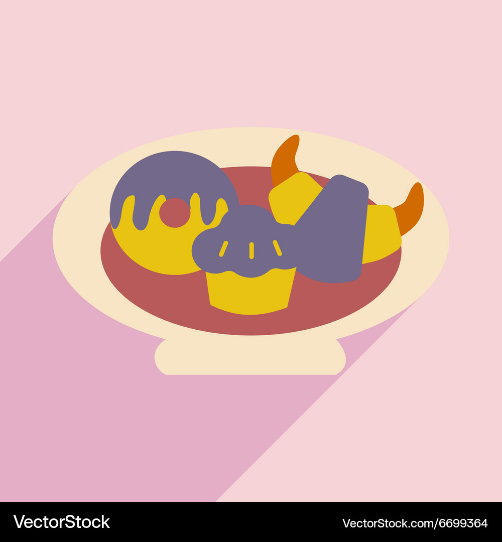 Flat with shadow icon and mobile application Vector Image