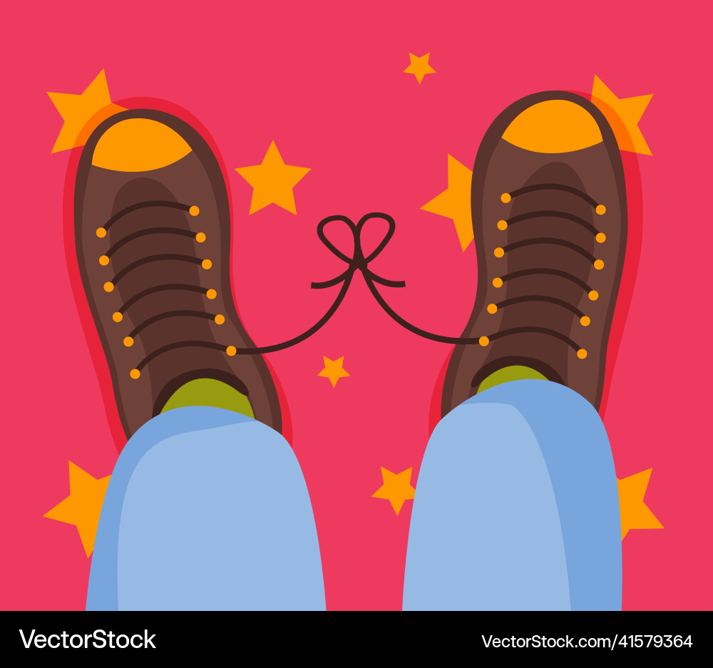 Fools shoe strings composition Fools shoe strings composition vector image