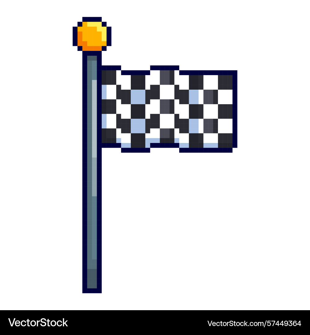 Pixel art race flag game asset design Vector Image