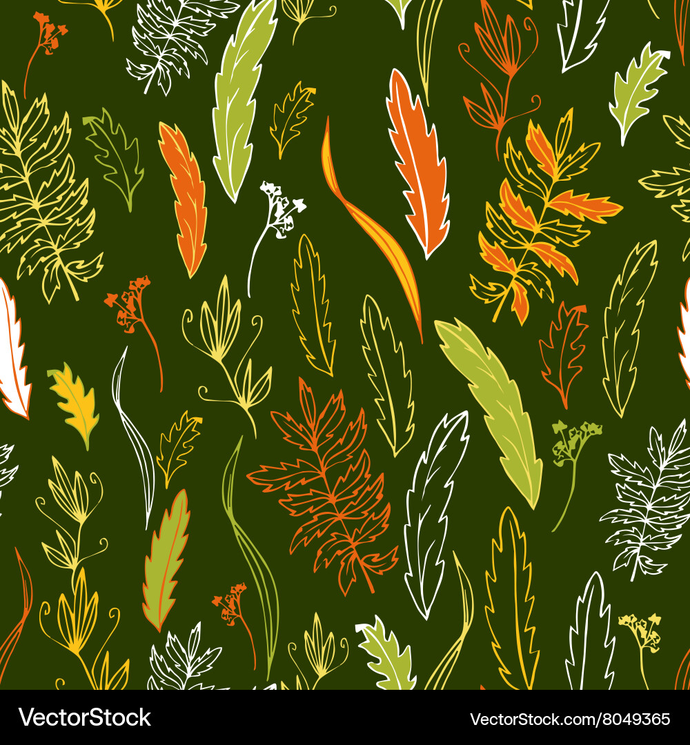 Abstract seamless pattern with leaves Vector Image