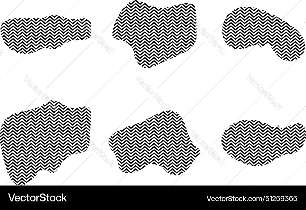 Blobs fluid shapes with zig zag stripes pictogram Blobs fluid shapes with zig zag stripes pictogram vector image