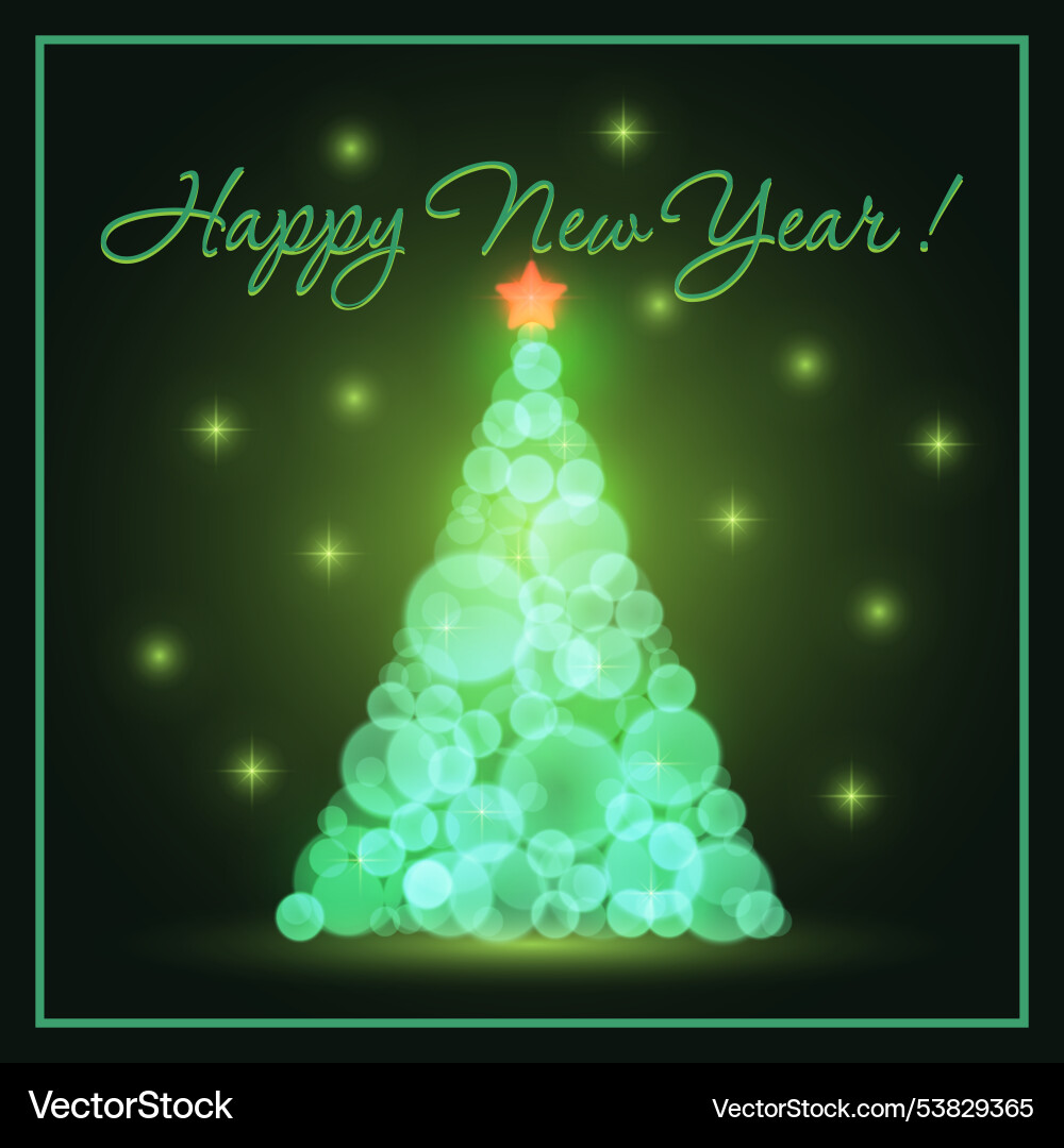 Christmas tree with bokeh effect Vector Image