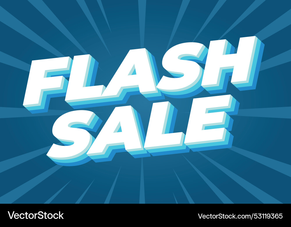 Flash sale text effect in 3d style for digital Vector Image