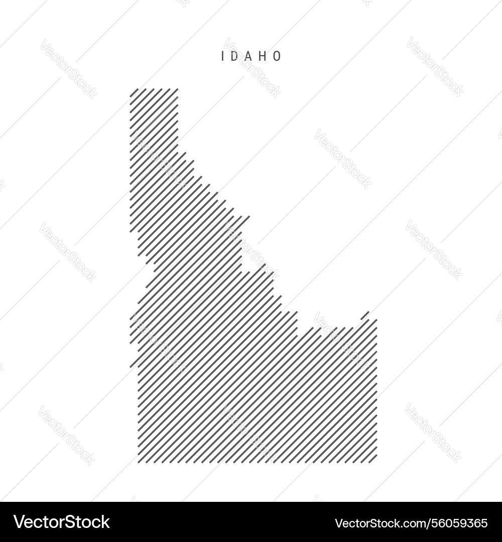 Idaho map from pattern of black slanted parallel Vector Image