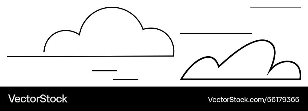 Minimalist outline of clouds with horizontal lines Minimalist outline of clouds with horizontal lines vector image