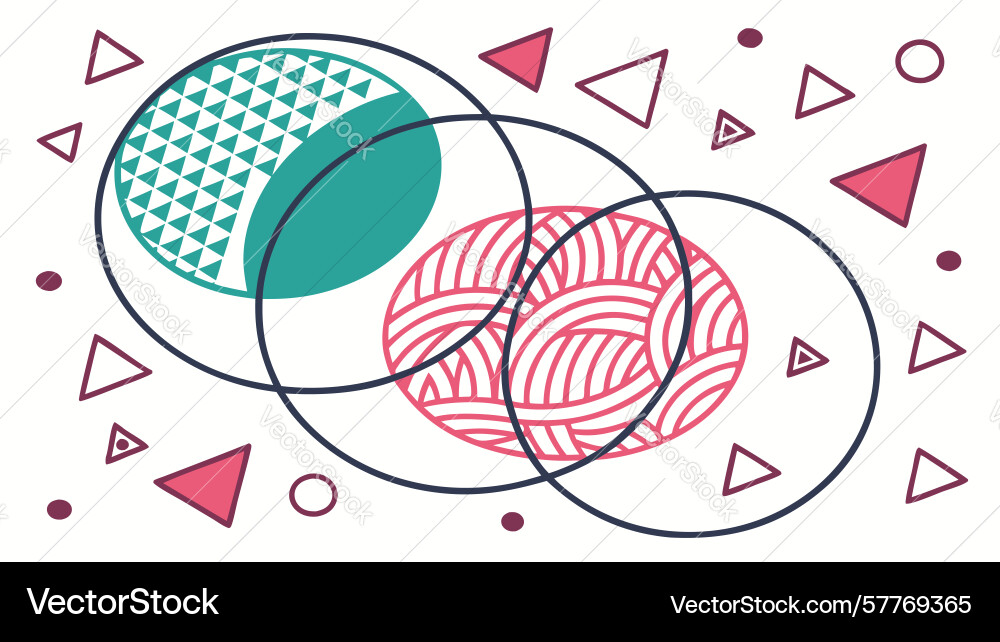 Overlapping geometric shapes abstract background Vector Image