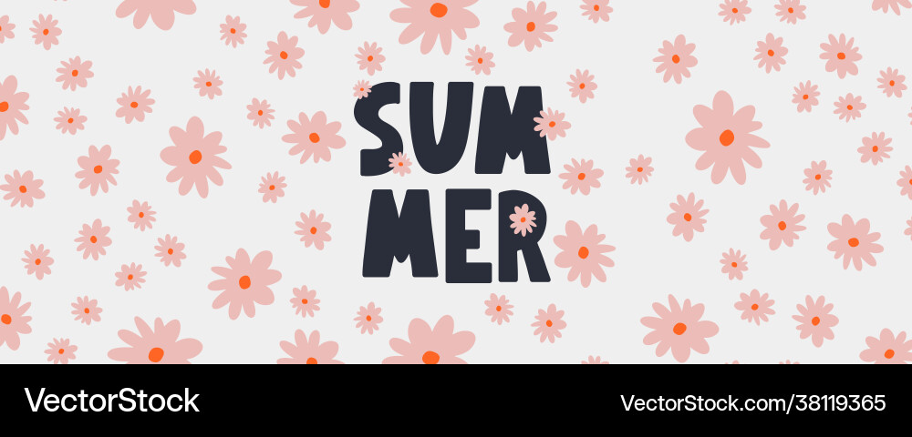 Sommerverkaufsbanner mit Blumenbrief Sommerverkaufsbanner mit Blumenbrief vektorbild