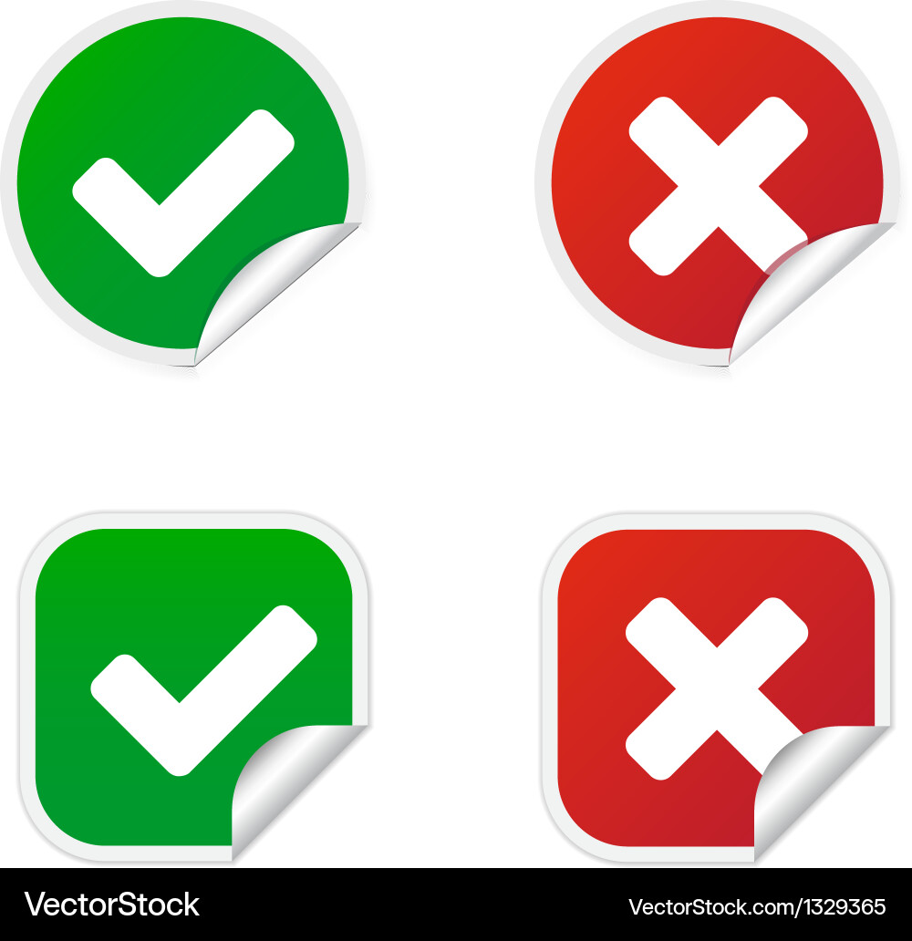 Validation Icons - Checkmark & Cross vector image