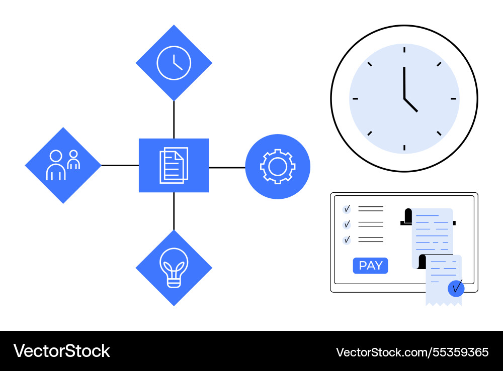 Visual representation of task and time management Visual representation of task and time management vector image
