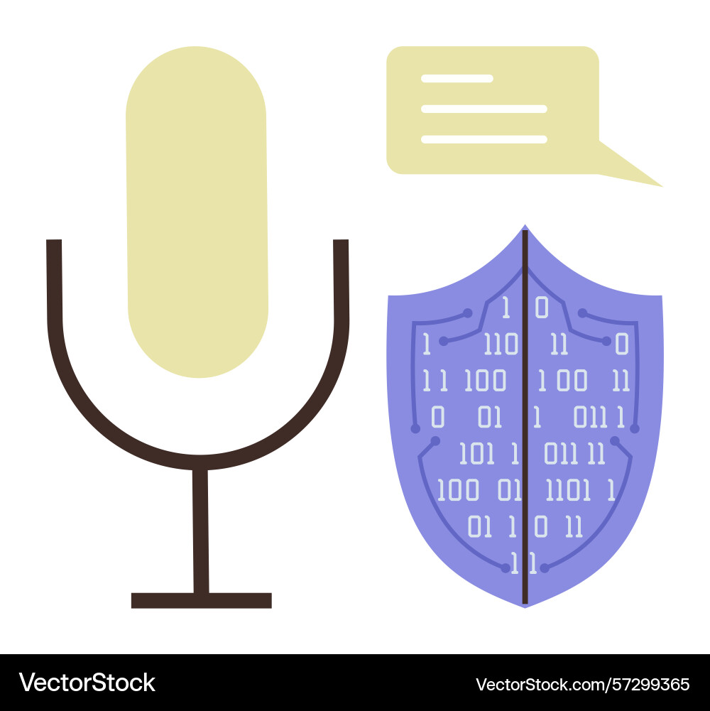 Voice recognition and data security concept Voice recognition and data security concept vector image