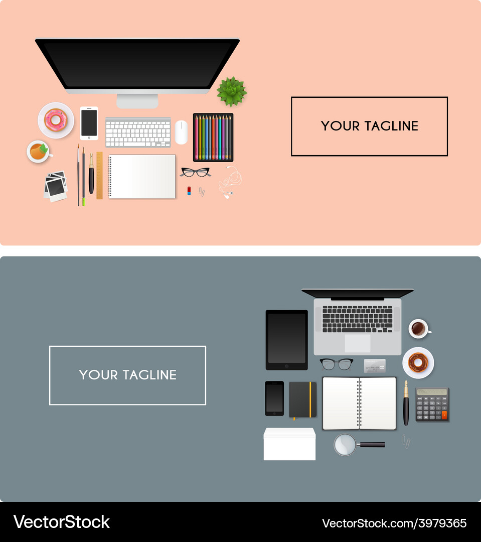 Workplace with isolated objects Vector Image