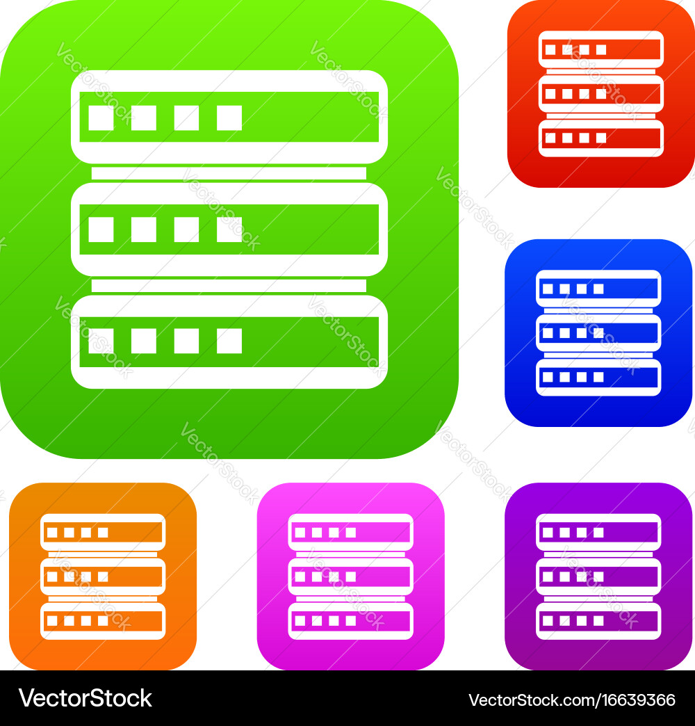 Database set collection Vector Image