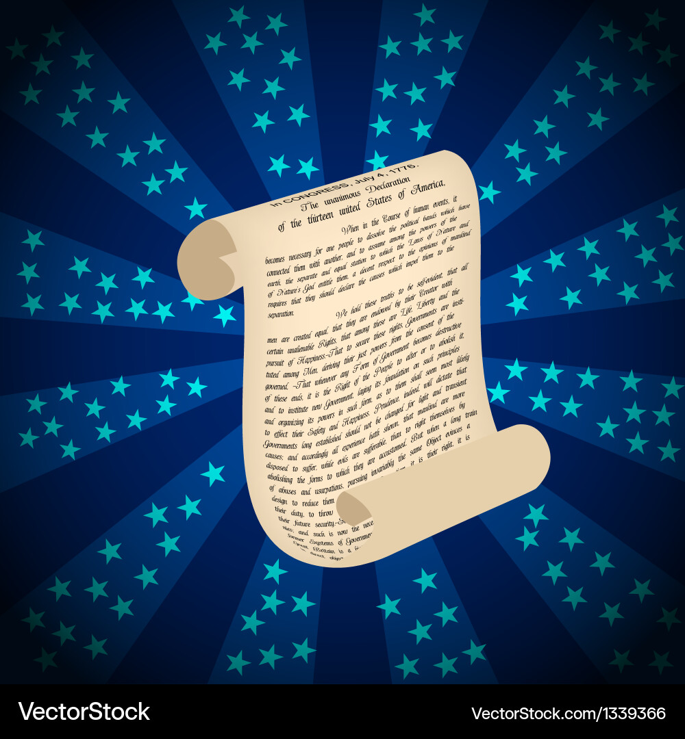Declaration of Independence Scroll Vector Image