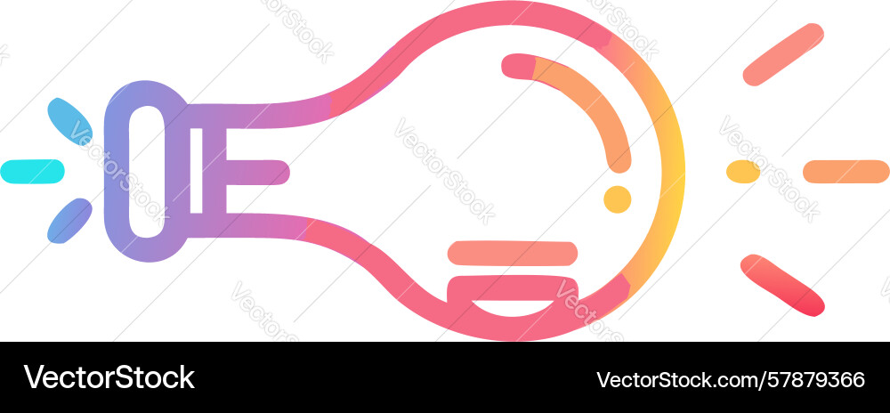 Dynamic lightbulb with energy rays icon design Vector Image