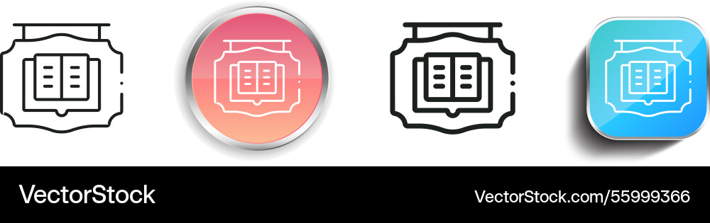 Library icon thin linear regular and button style Library icon thin linear regular and button style vector image