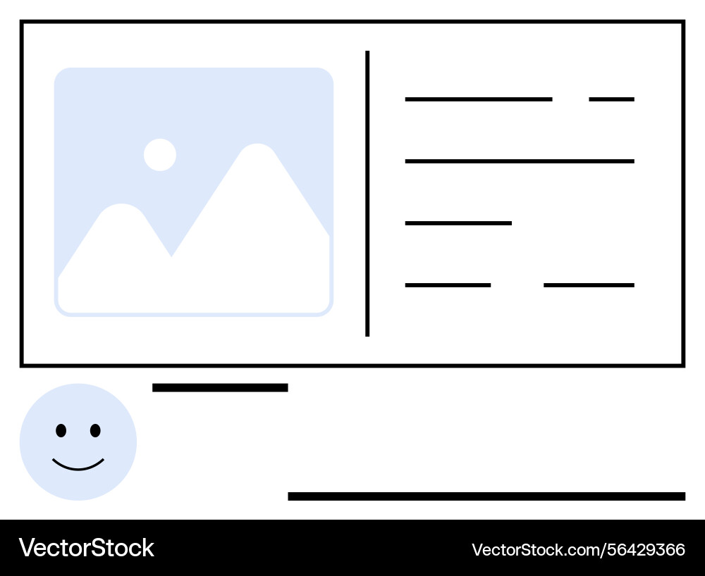 Minimalist user profile interface with photo Minimalist user profile interface with photo vector image