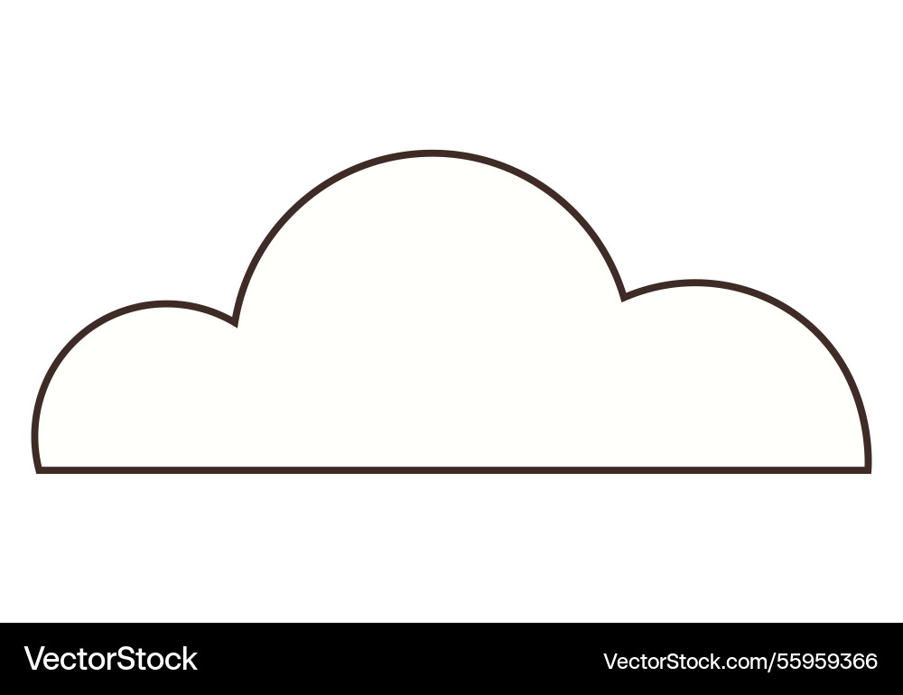 Minimalistic cloud outline in flat color style Minimalistic cloud outline in flat color style vector image