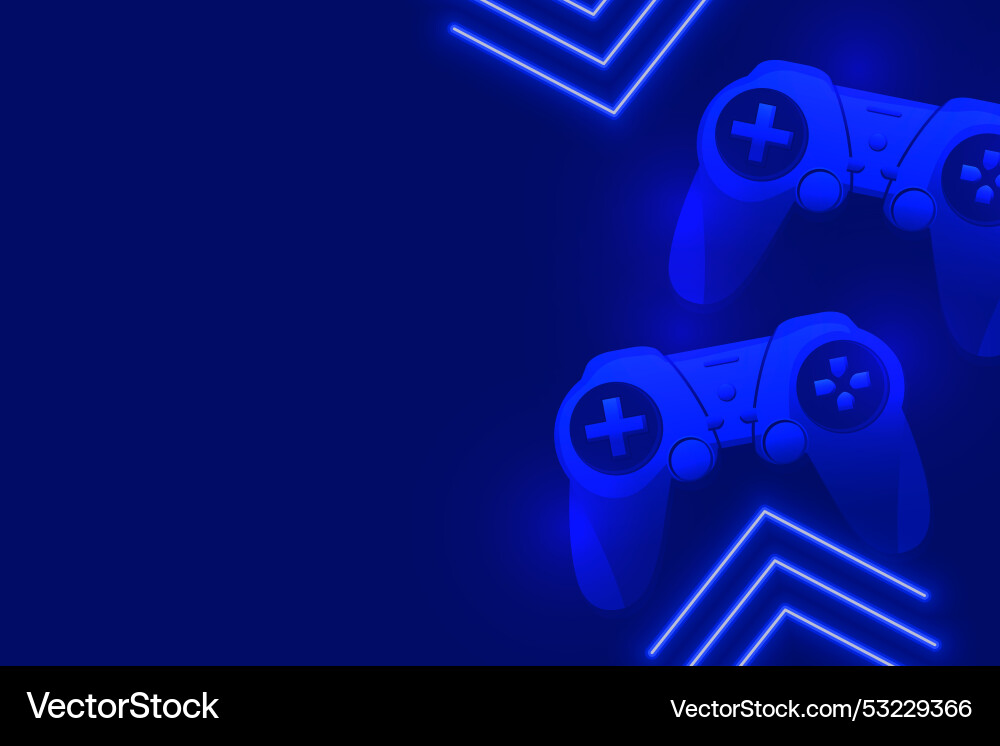 Online videogame controller background with text vector image