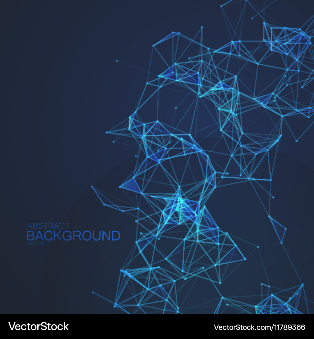 Plexus lines and particles background vector image