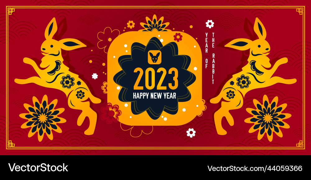 Rabbit new year poster Rabbit new year poster vector image