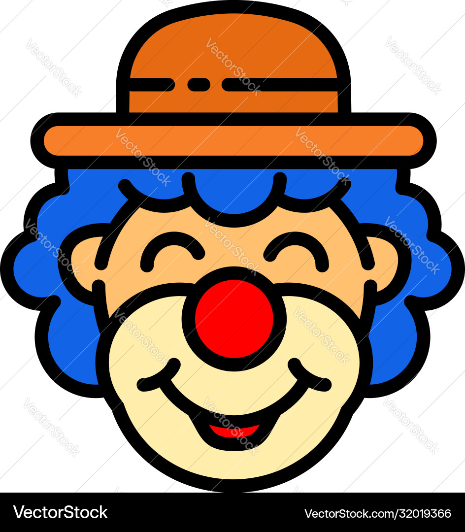 Smiling clown icon outline style Smiling clown icon outline style vector image