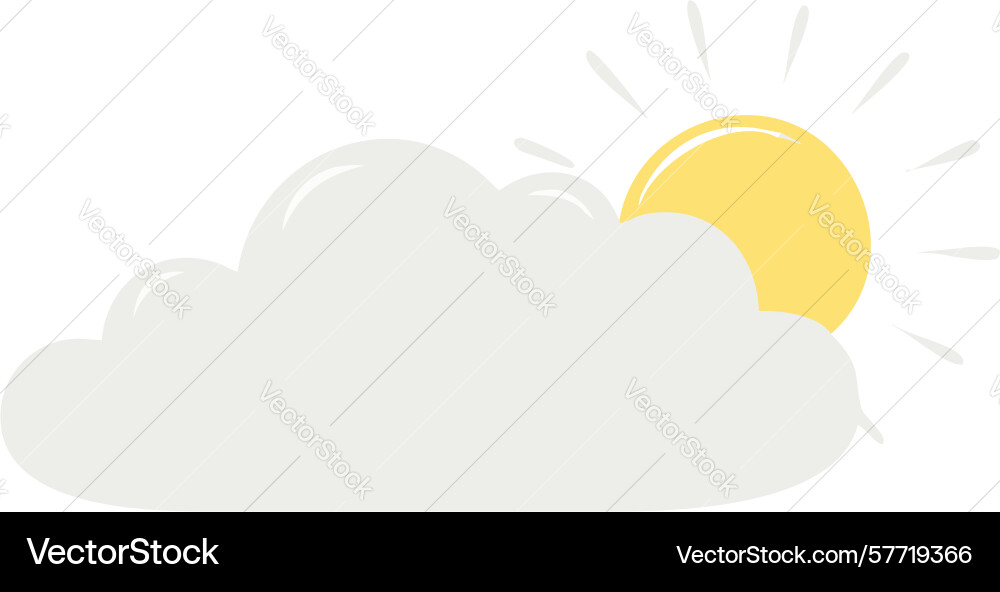 Sun behind cloud weather icon design generative Vector Image