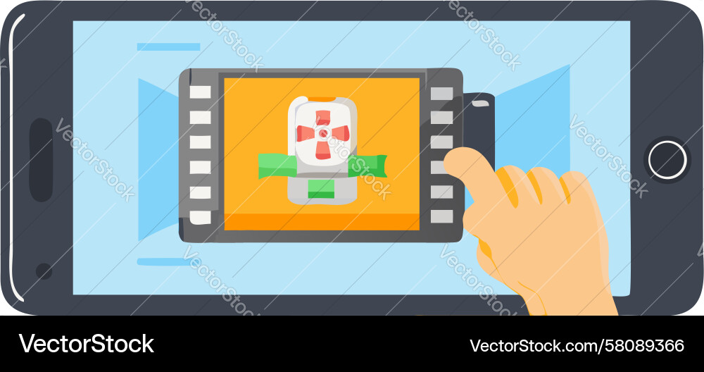 Touchscreen Interaction on Tablet Vector Image