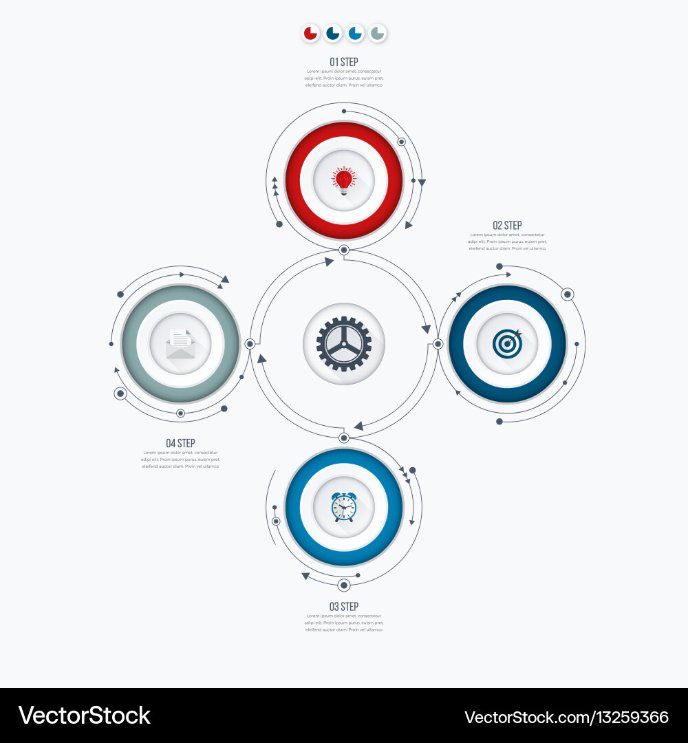 Workflow Diagram Template - Circle Options Vector Image