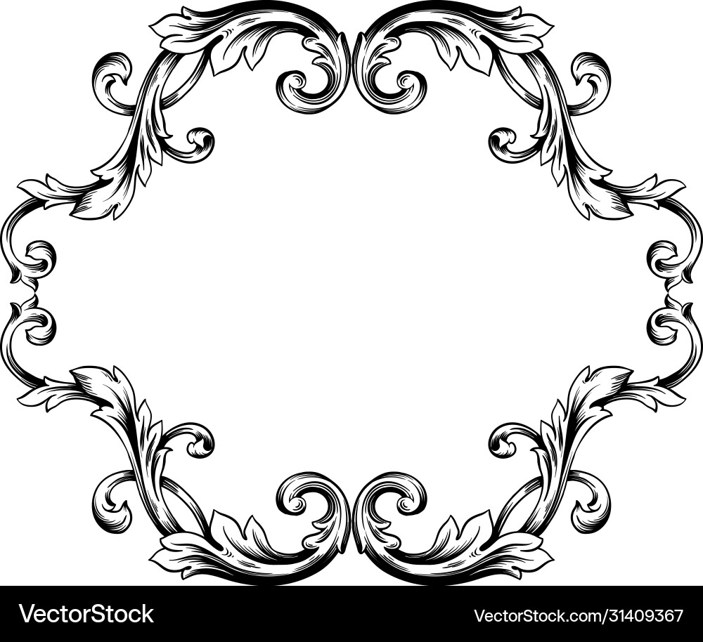 Classical baroque vintage element Classical baroque vintage element Vector Image