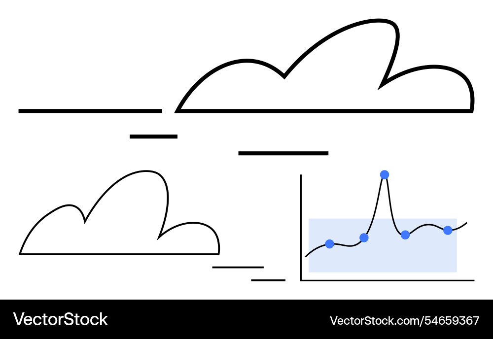 Clouds and graph design data analysis Clouds and graph design data analysis vector image
