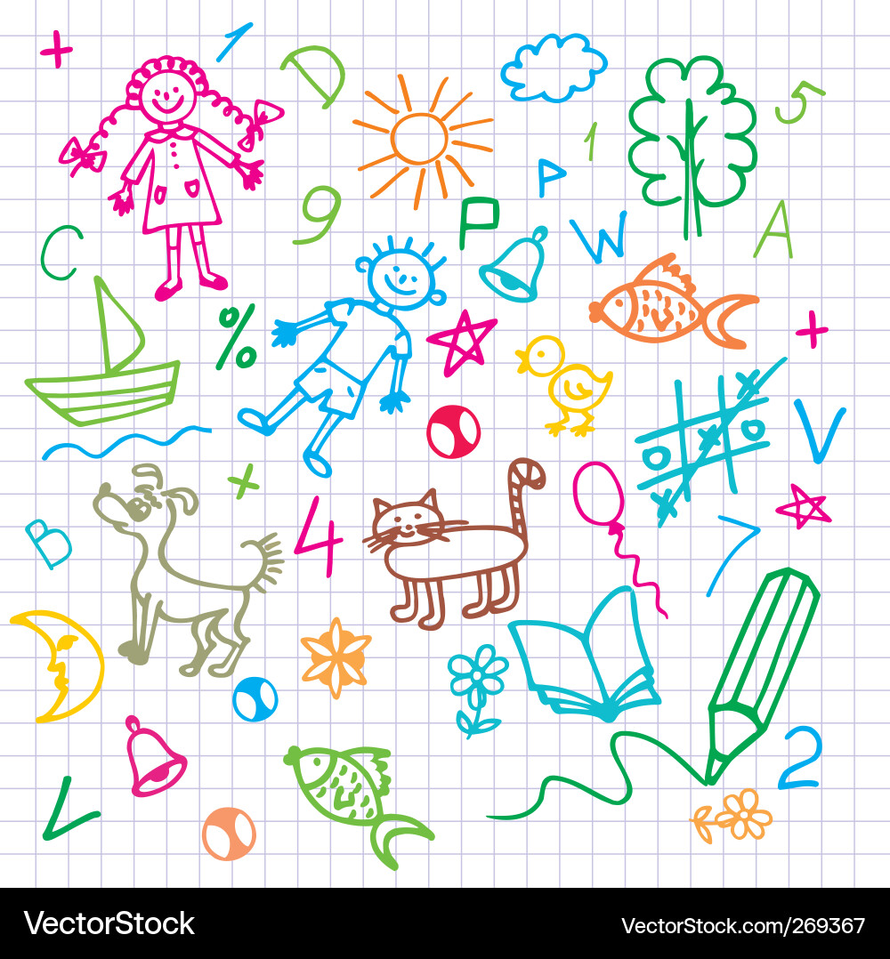 Colorful Doodle Background vector image