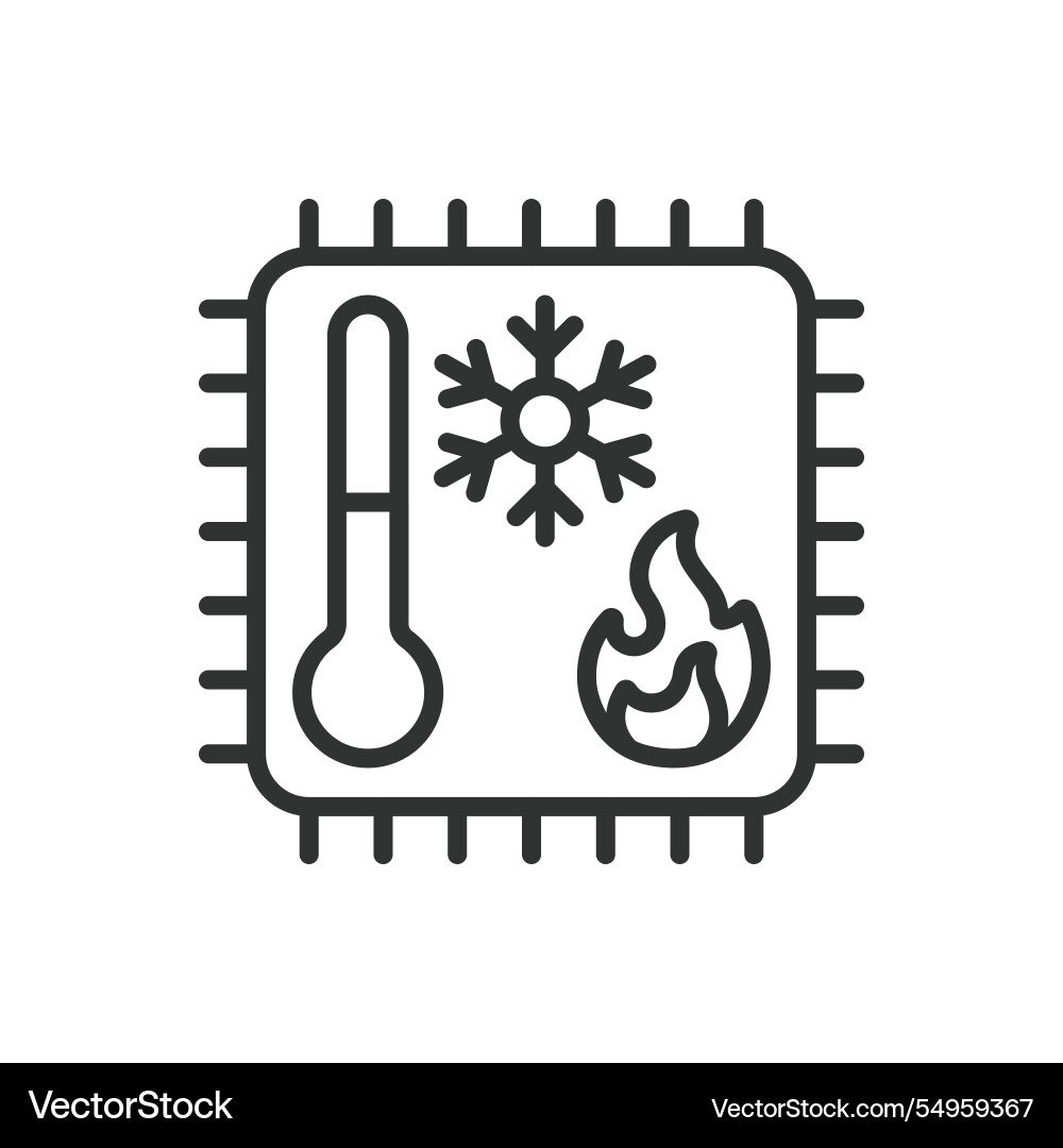 Cpu throttling icon in line design vector image
