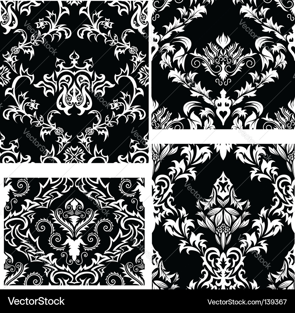 Damask pattern vector image