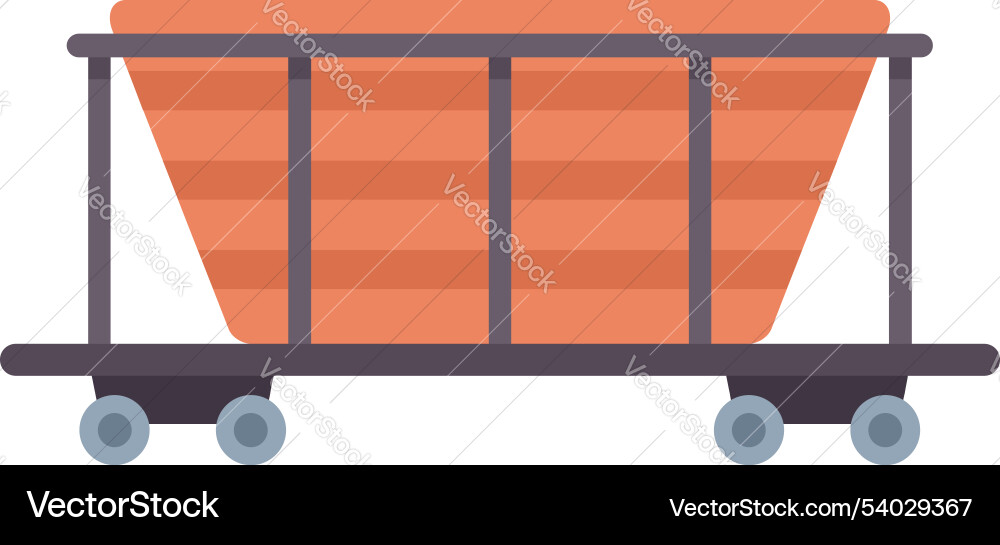 Empty mining cart standing on rails icon Empty mining cart standing on rails icon vector image