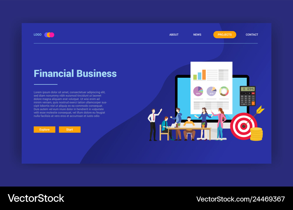 Finanzgeschäft Konzept Landing Page Kampagne Finanzgeschäft Konzept Landing Page Kampagne vektorbild