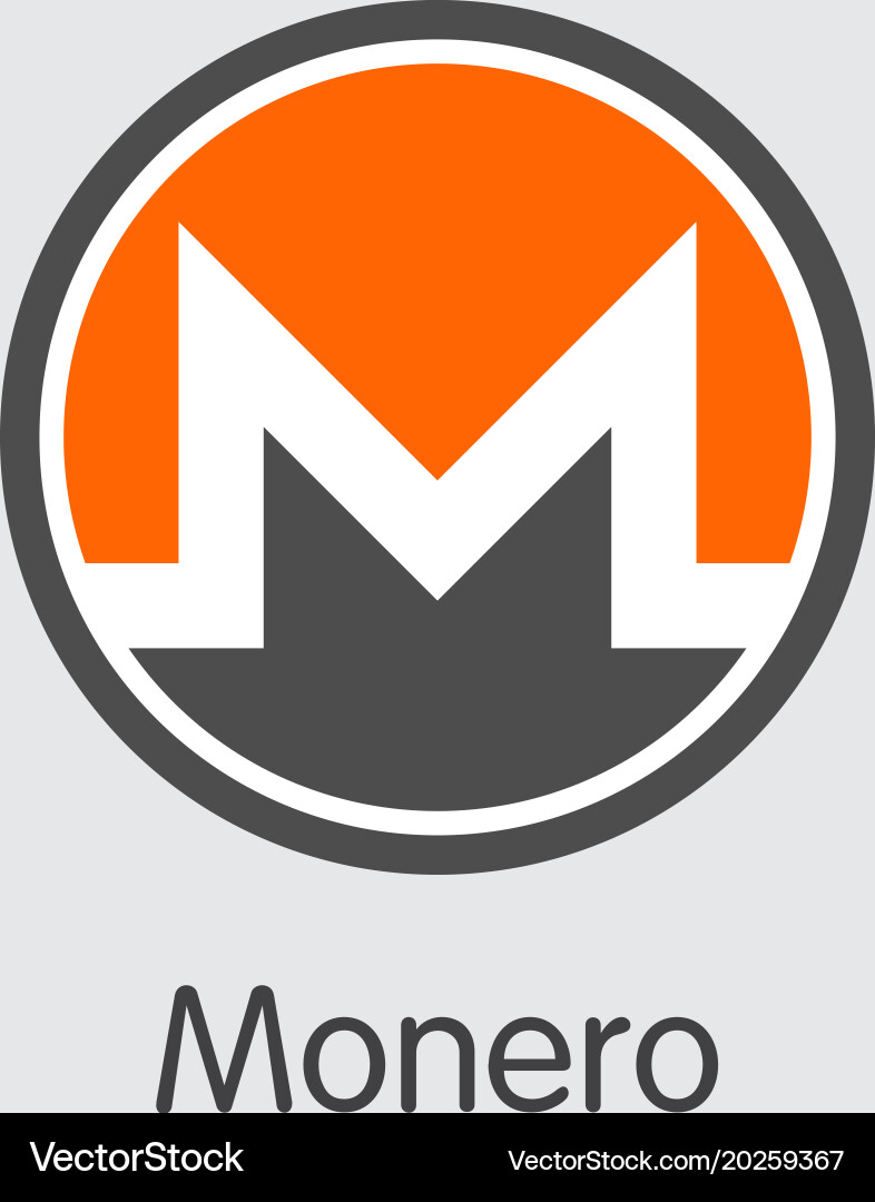 Monero - cryptocurrency logo Royalty Free Vector Image